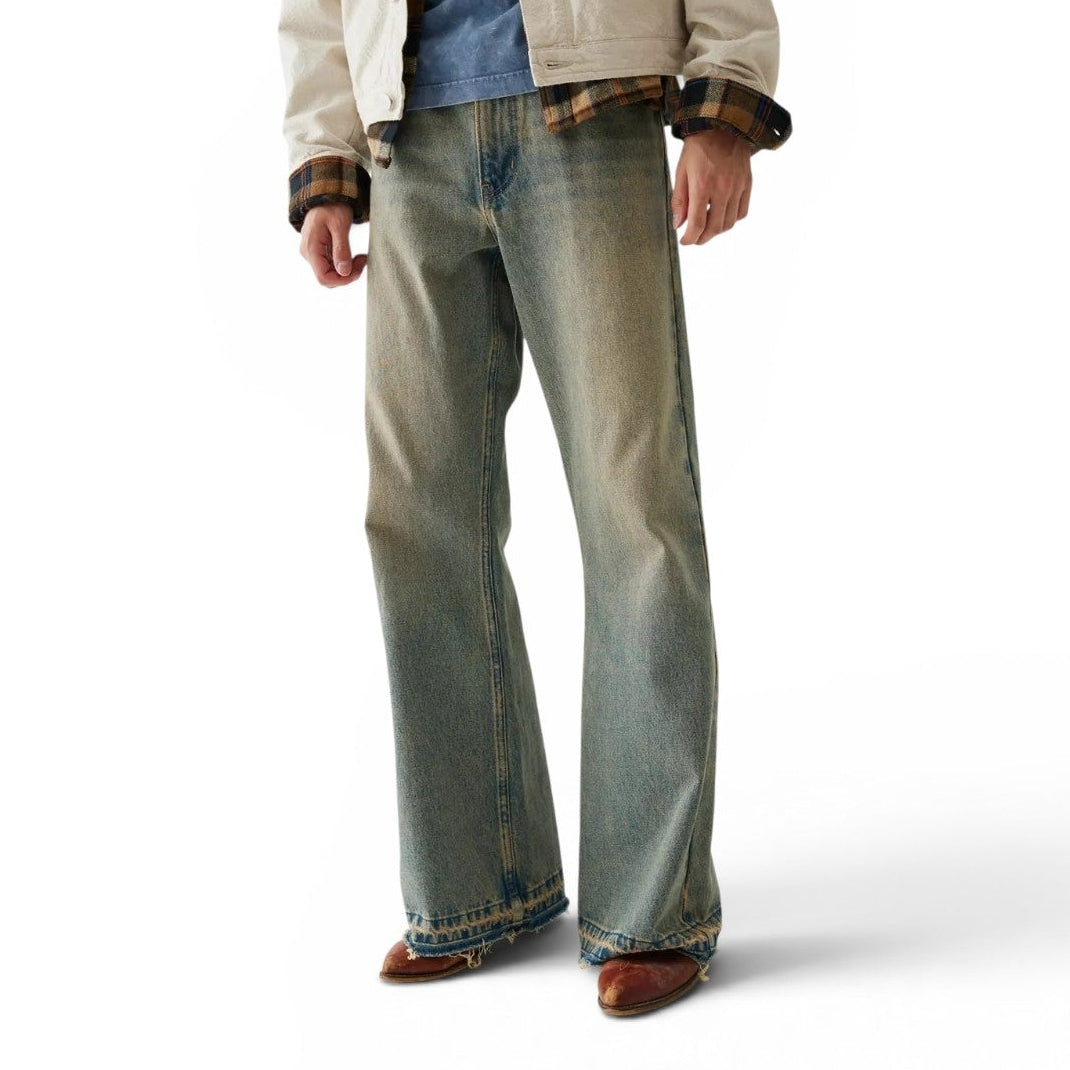 Vintage Sage Fade Bell Bottom Jeans