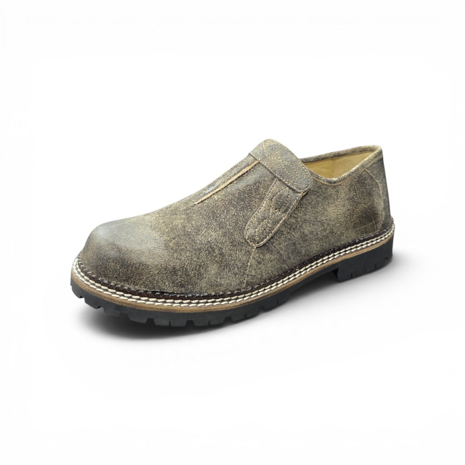 Noir Heritage Slip on in Two Tone Beige Suede