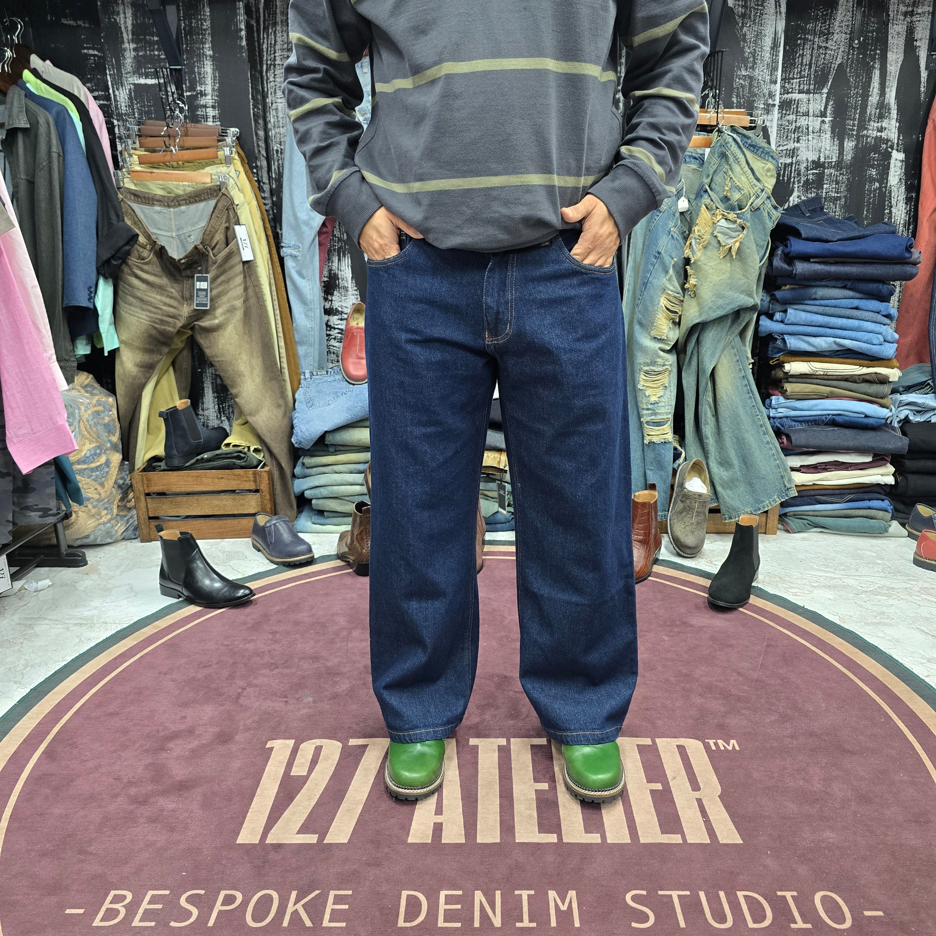 Dark Indigo Wide Fit Pajama Denim Jean