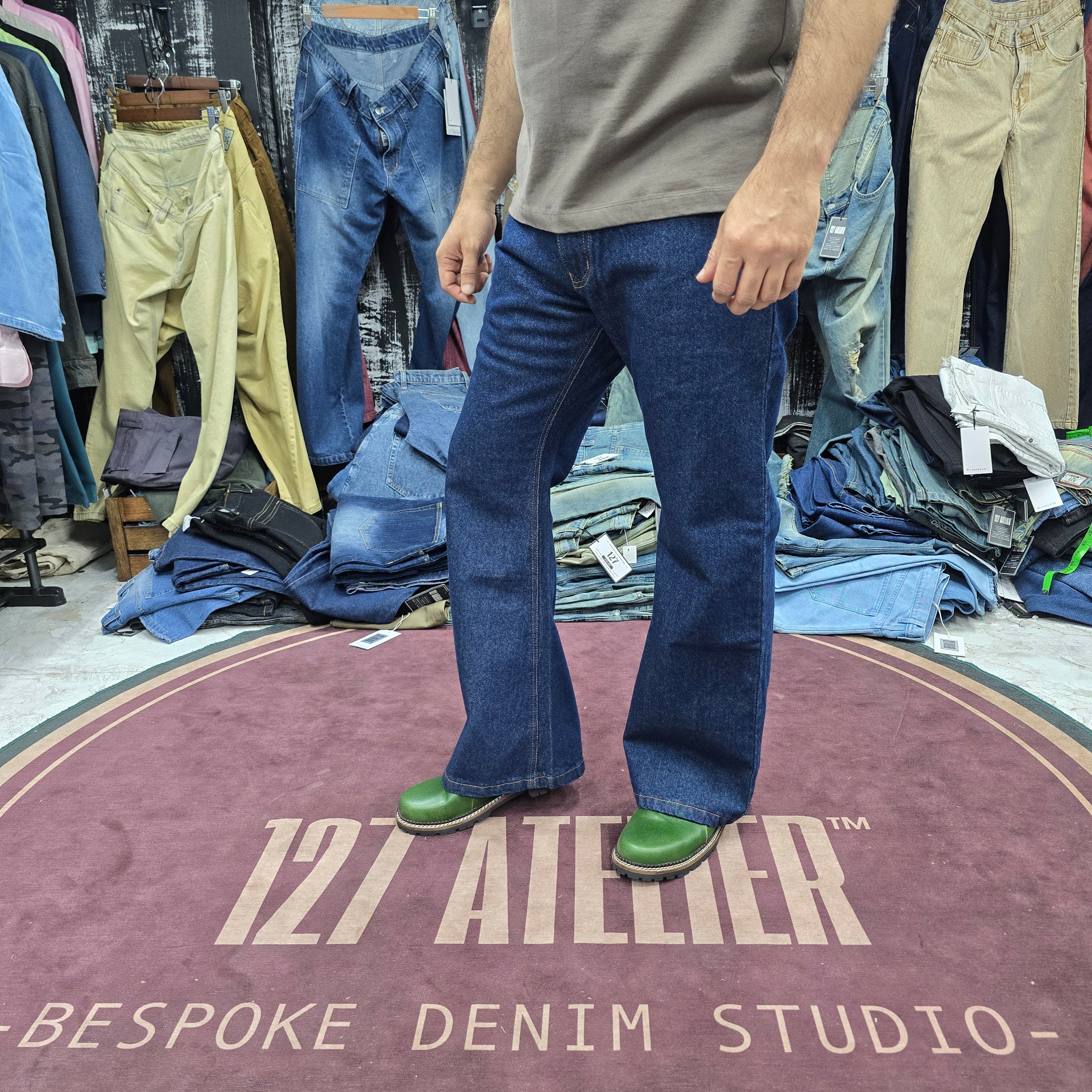 Classic Bootcut Jeans In Deep Indigo Wash