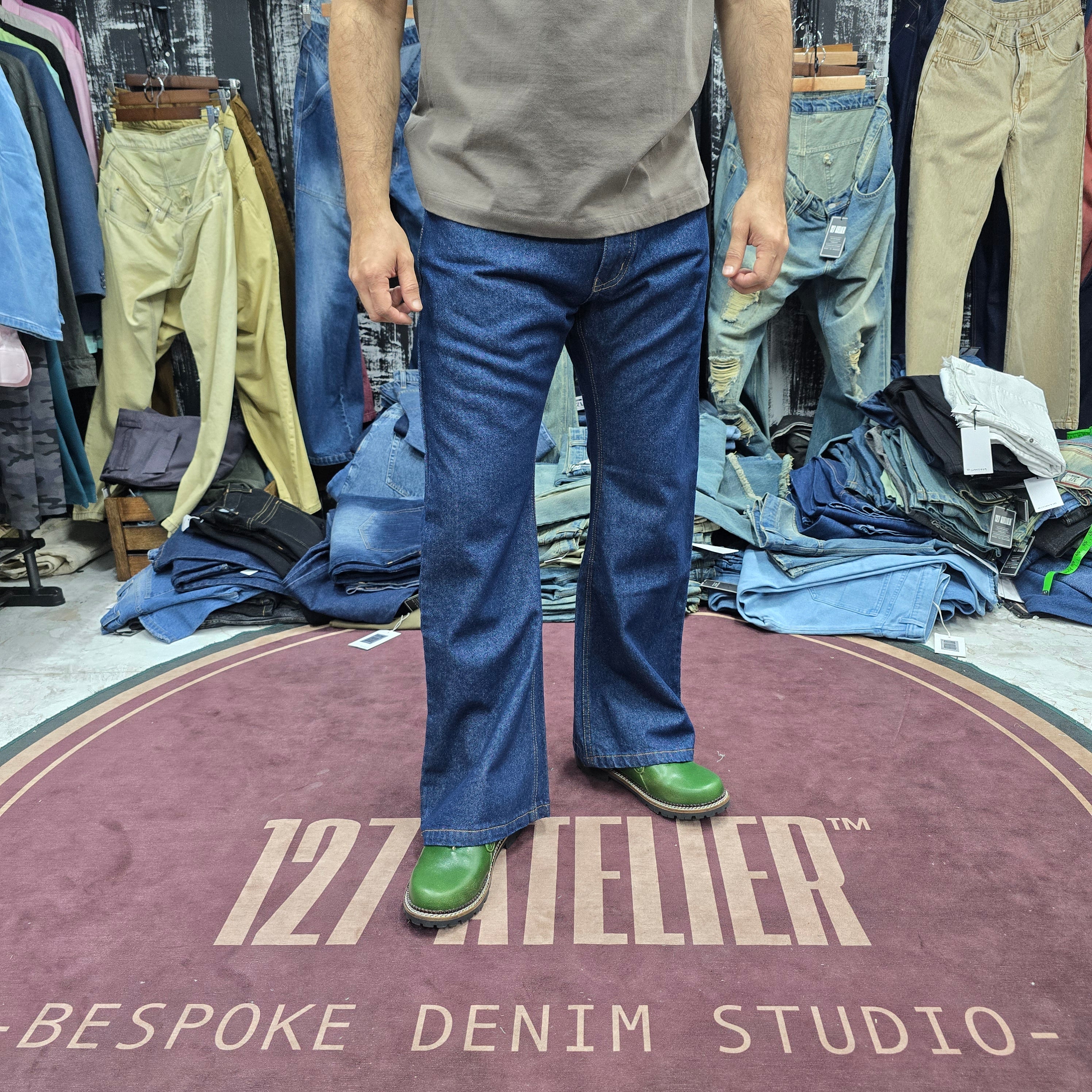 Classic Bootcut Jeans In Deep Indigo Wash