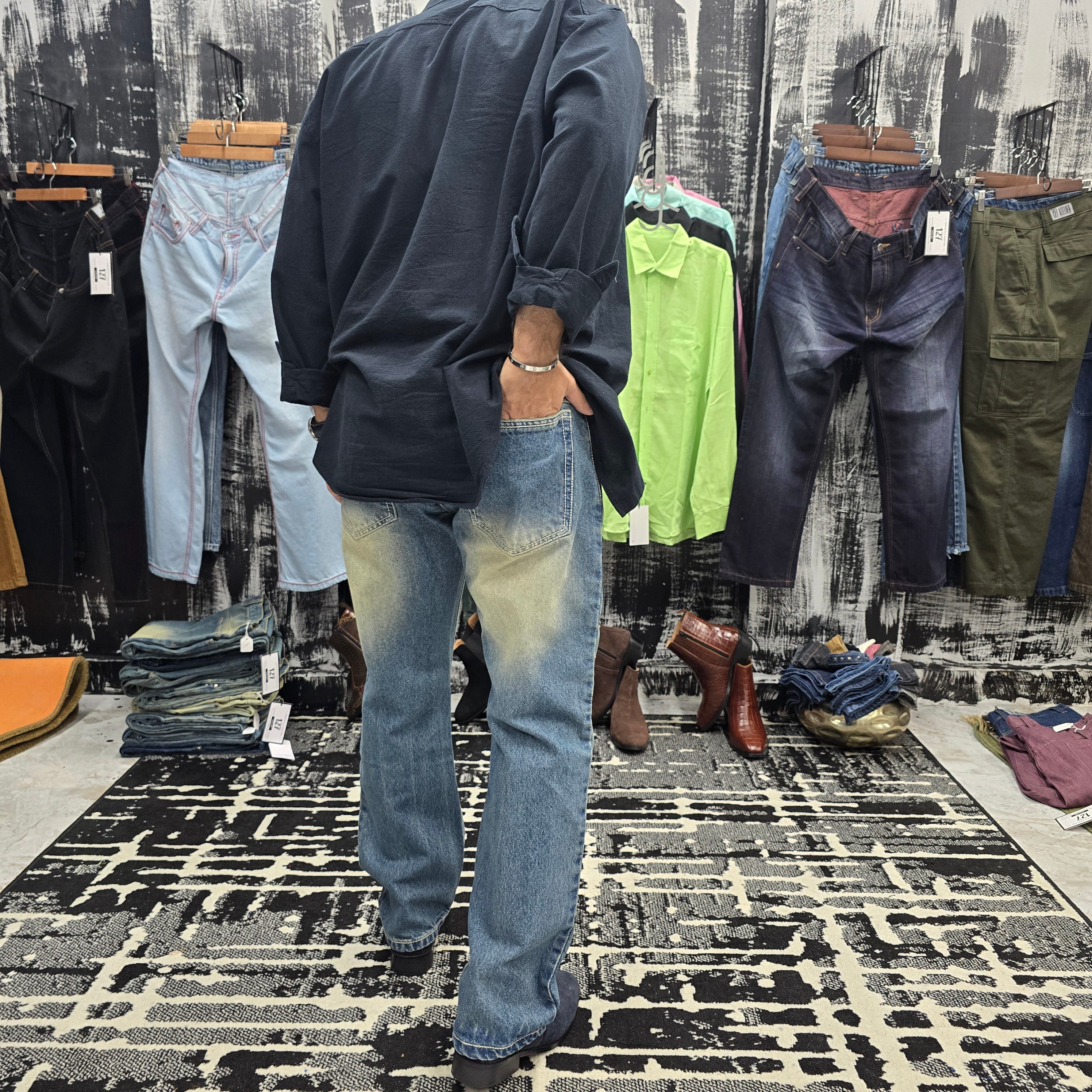 Vintage Ice Fade Semi Bootcut Jeans