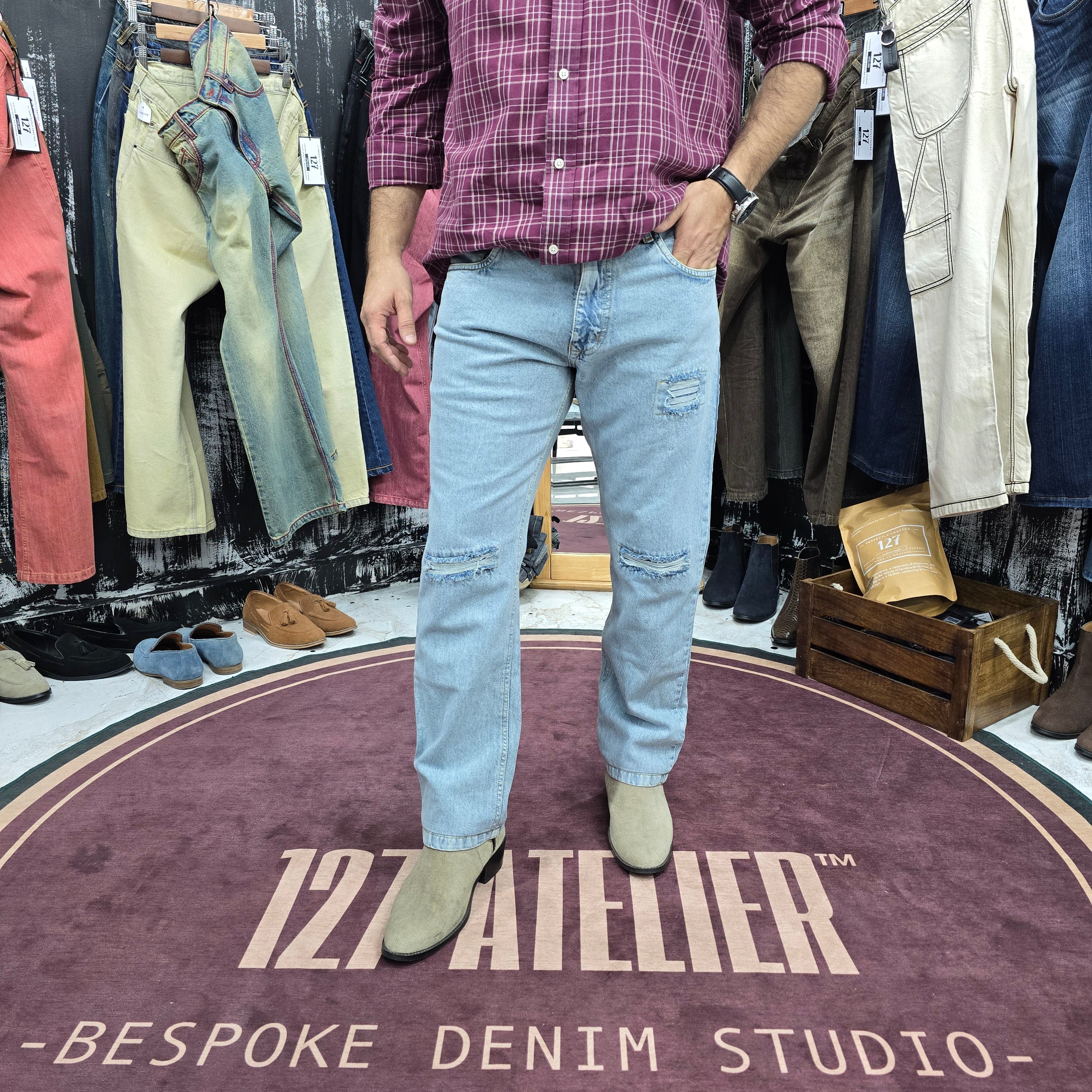 Arctic Distressed Straight Fit Jeans