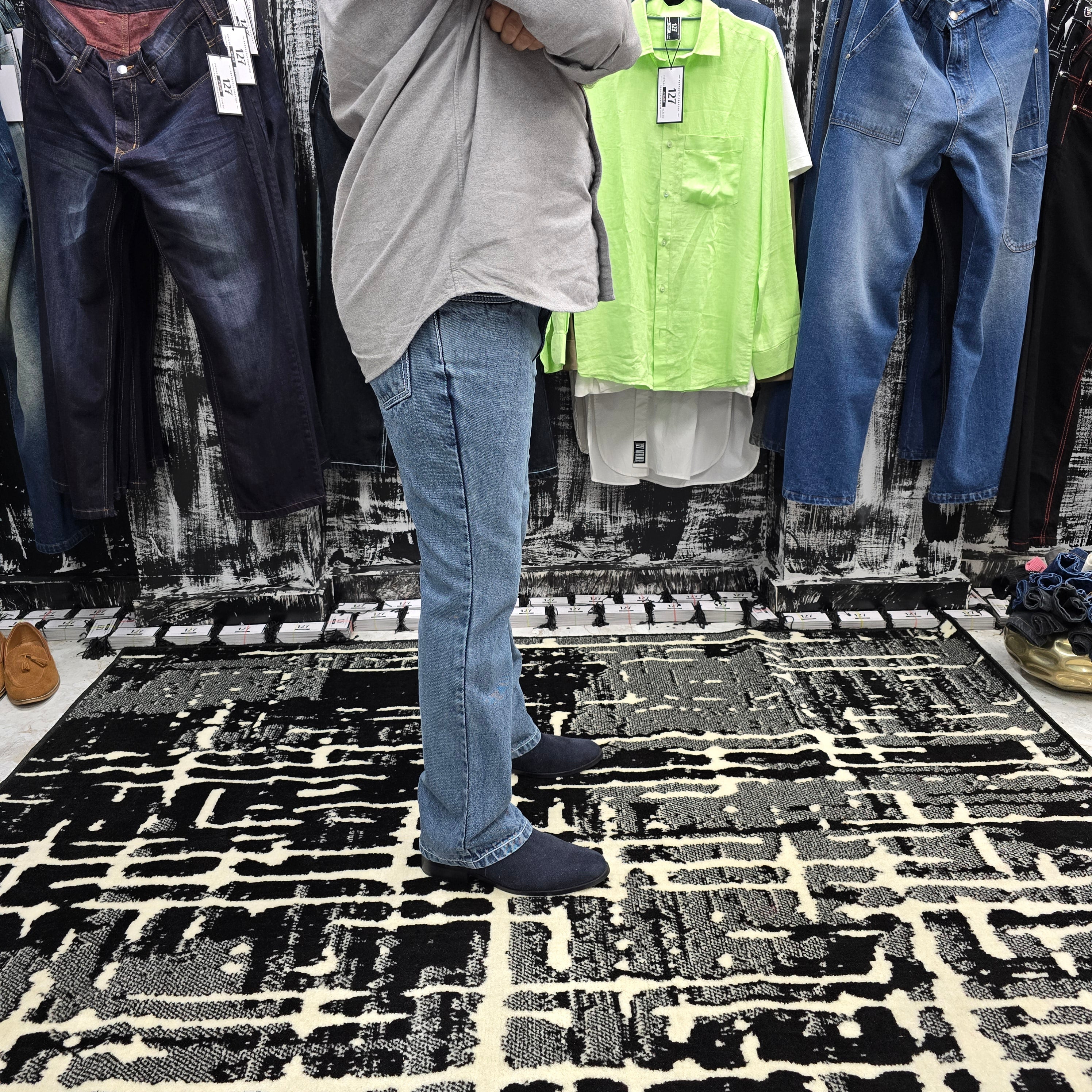 Burnt Blue Semi Bootcut Jeans
