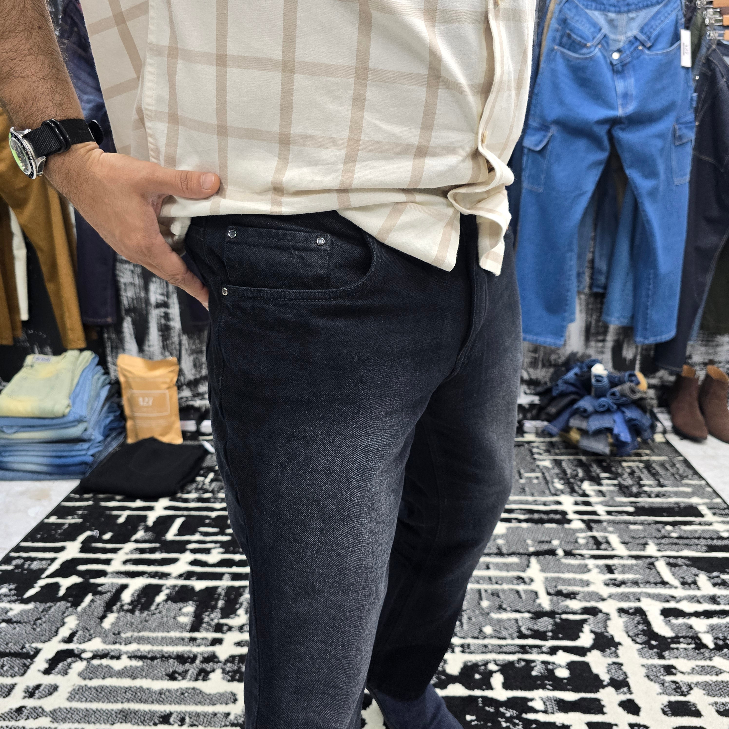 Smoked Black Vintage Fade Jeans