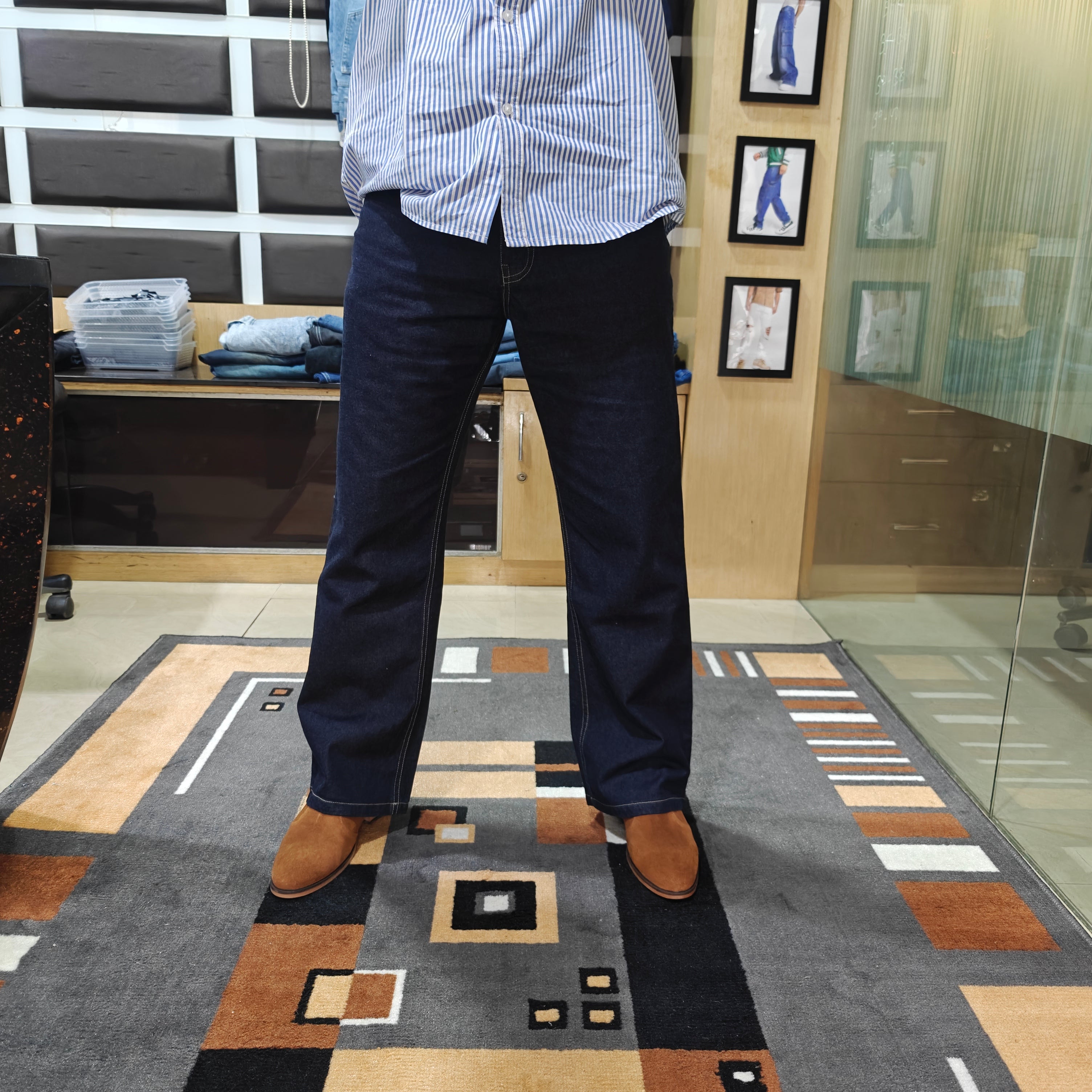 Raw Indigo Semi Bootcut Jeans