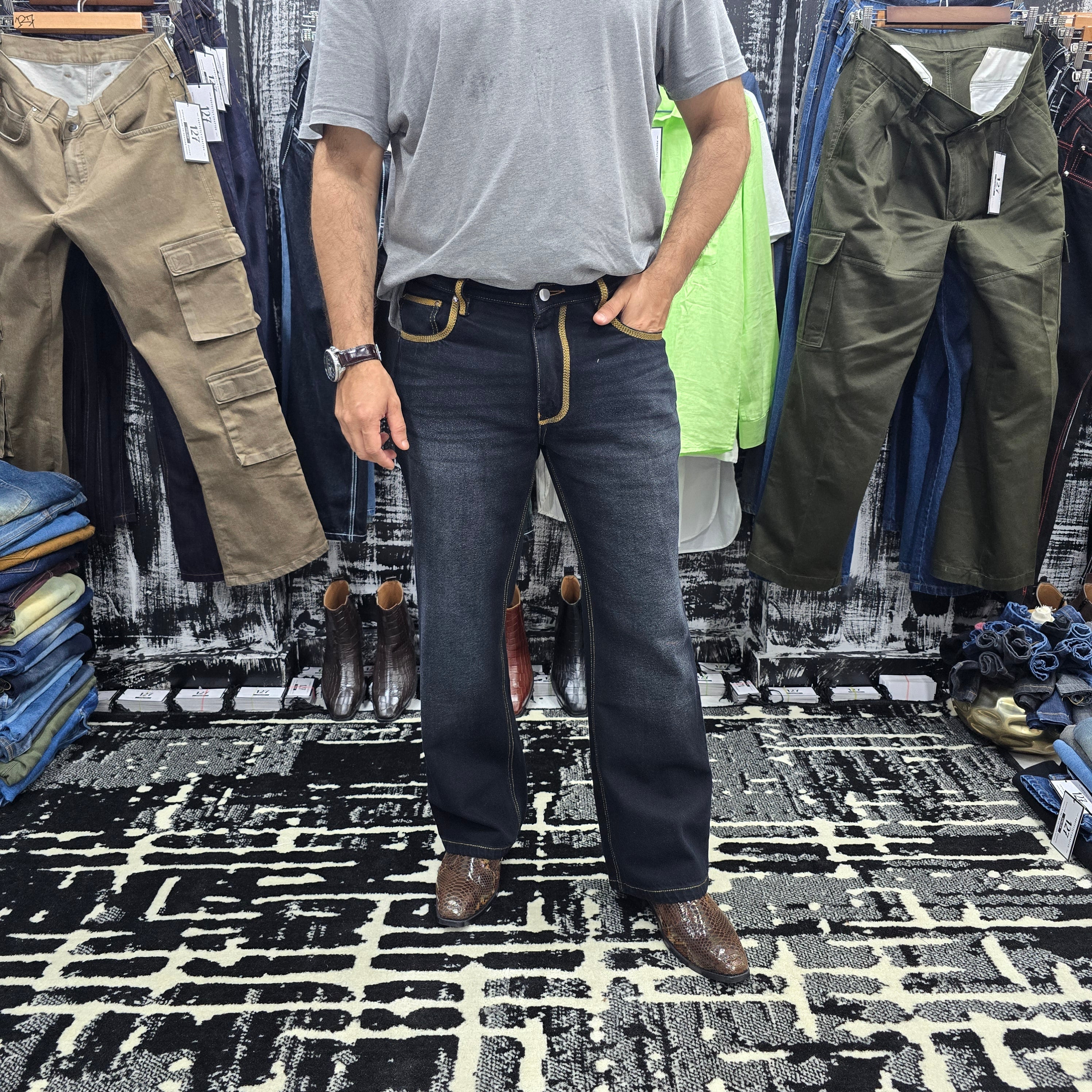 Heritage Contrast Stitch Bootcut Jeans