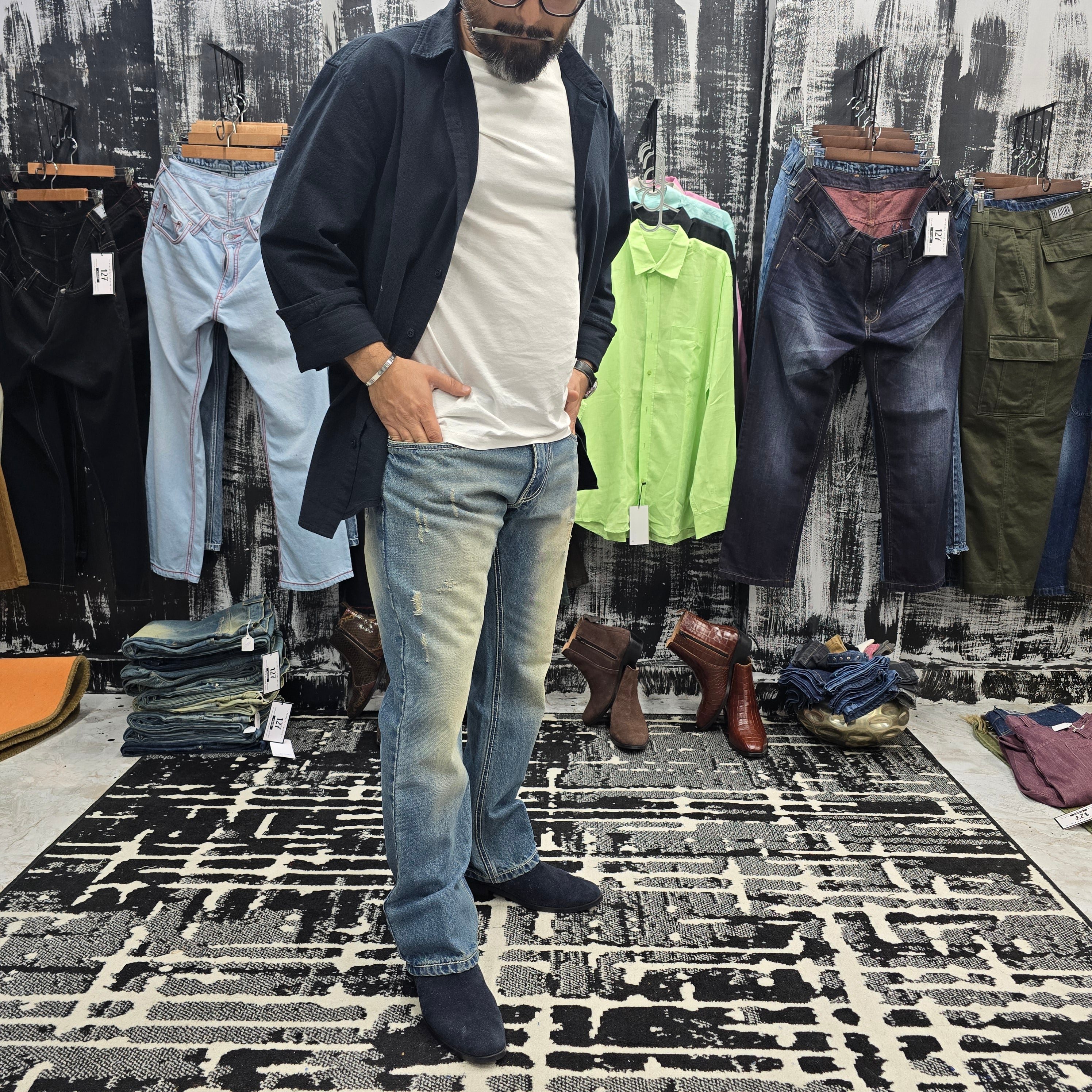Vintage Ice Fade Semi Bootcut Jeans
