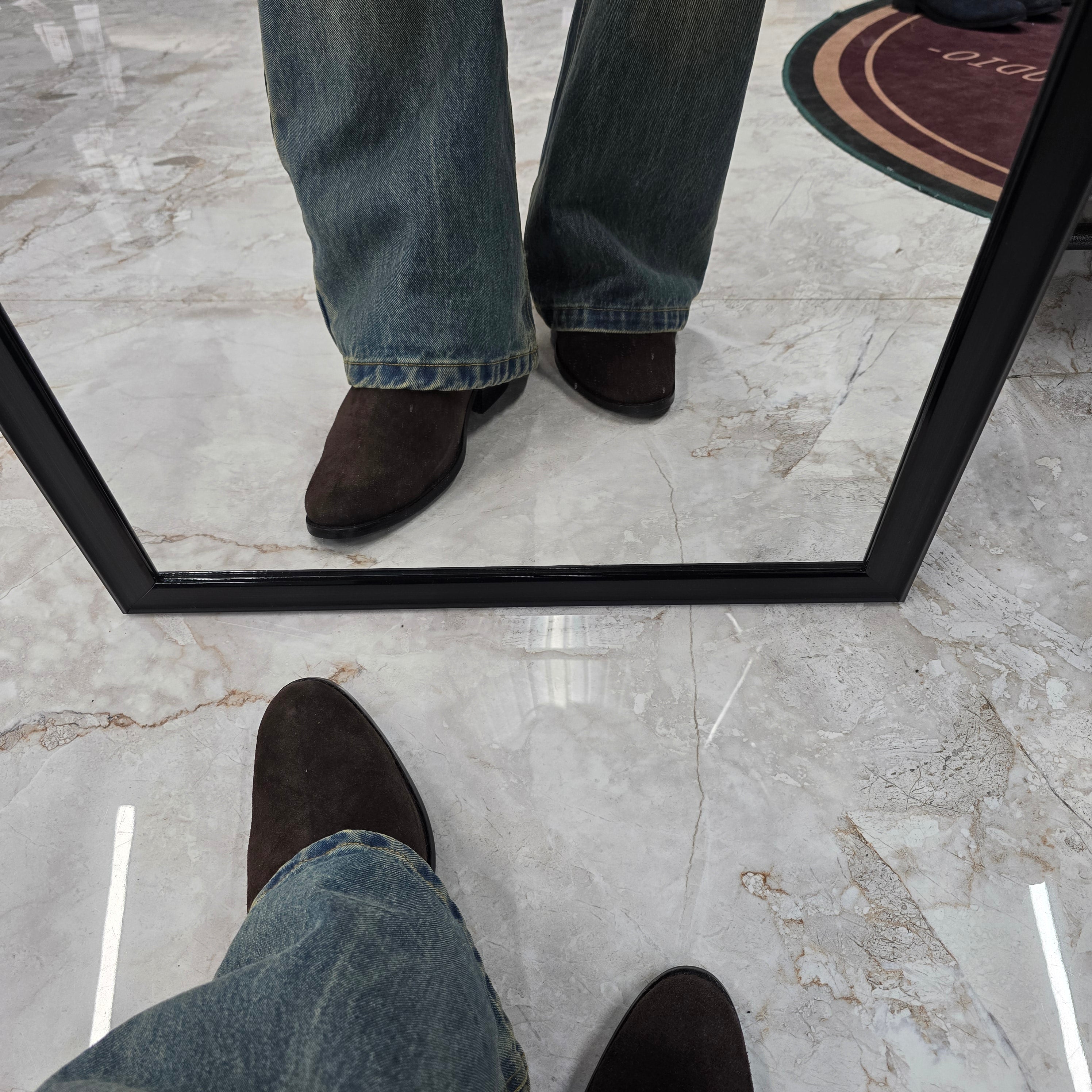 Dark brown Suede Leather Cuban