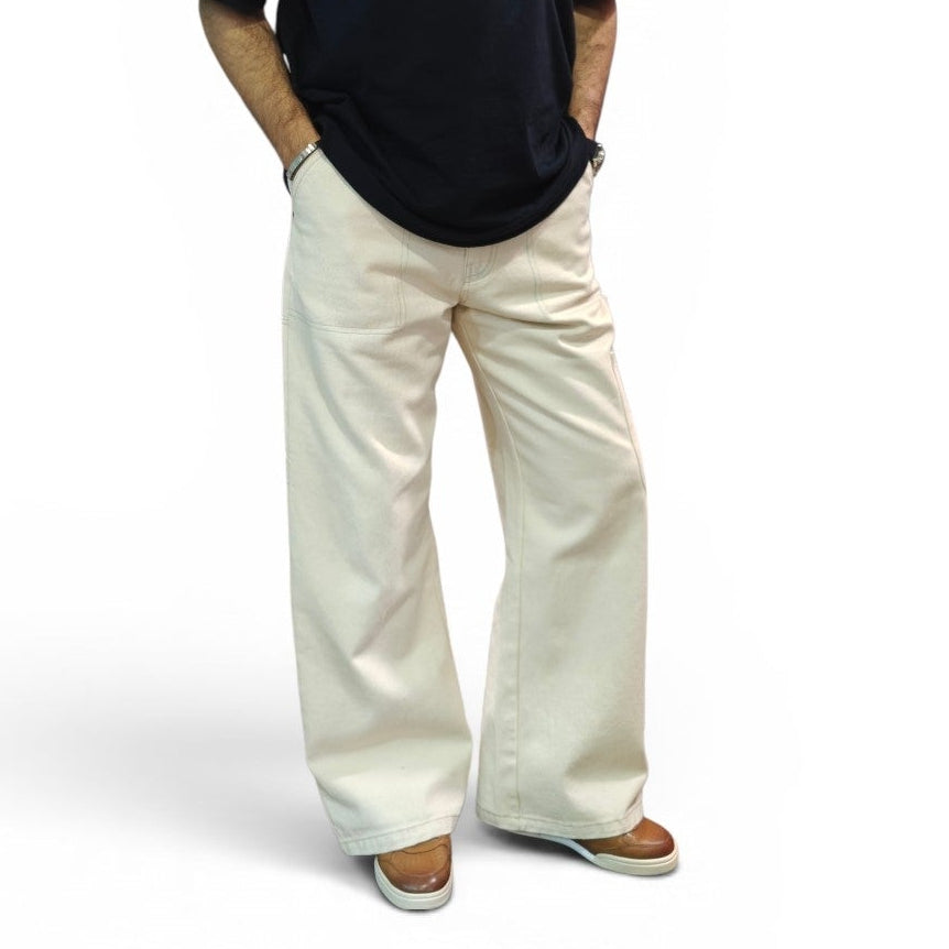 Artisan Utility Wide Leg  Natural Canvas Denim