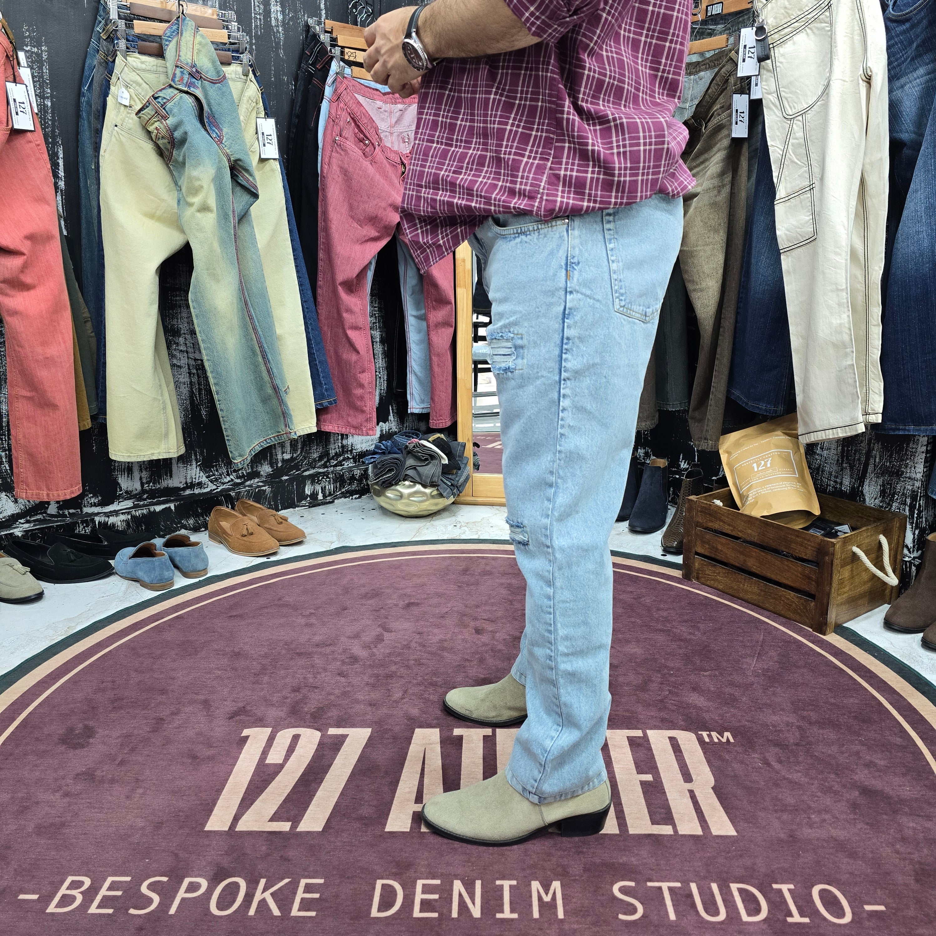 Arctic Distressed Straight Fit Jeans