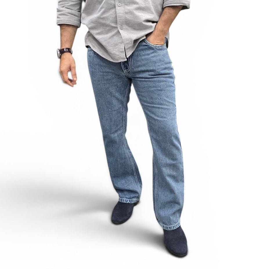 Burnt Blue Semi Bootcut Jeans
