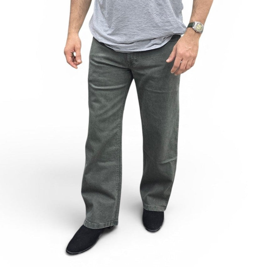 Olive Drift Wide-Leg Jeans