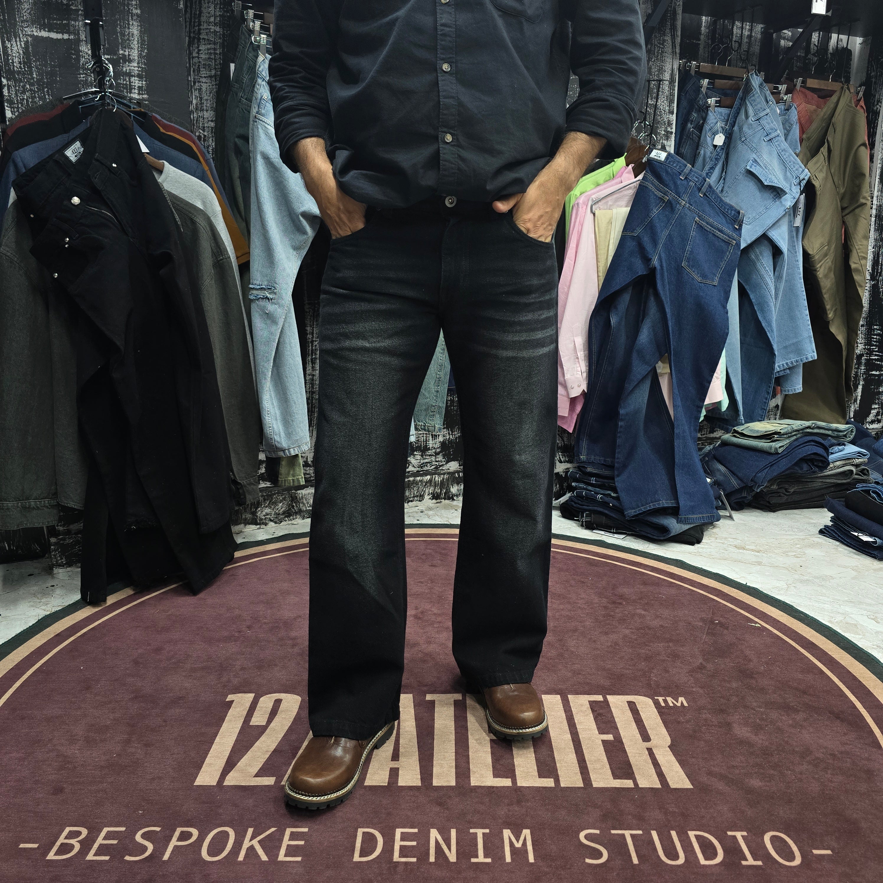 Midnight fade straight leg jean