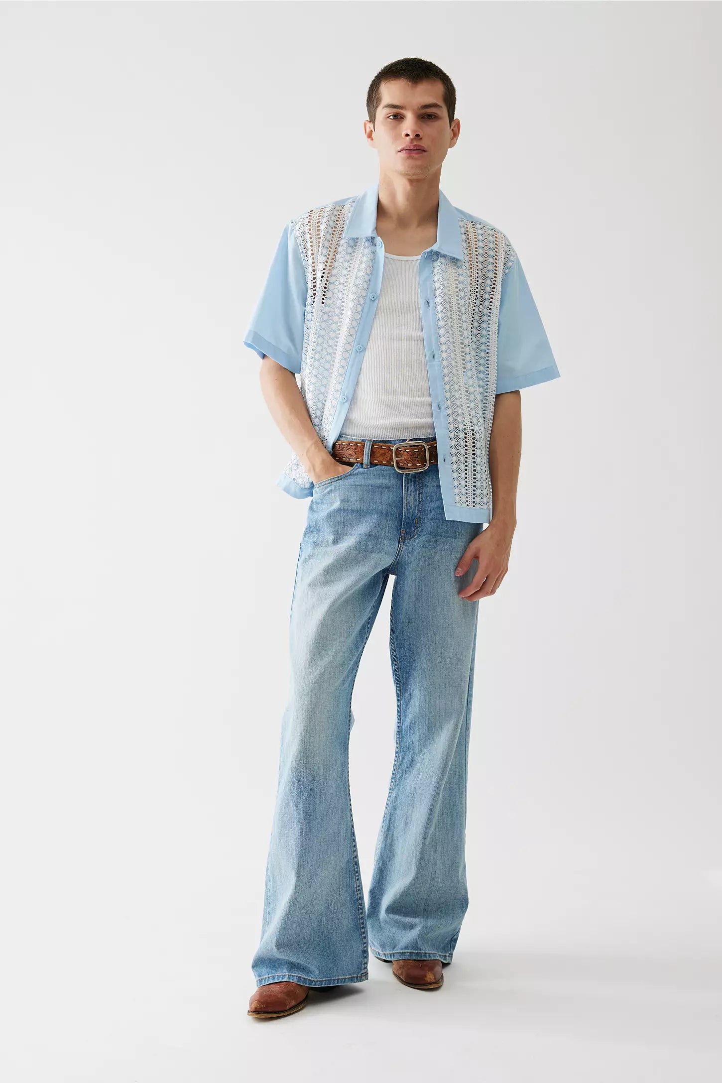 Arctic Fade Bell Bottom Jeans