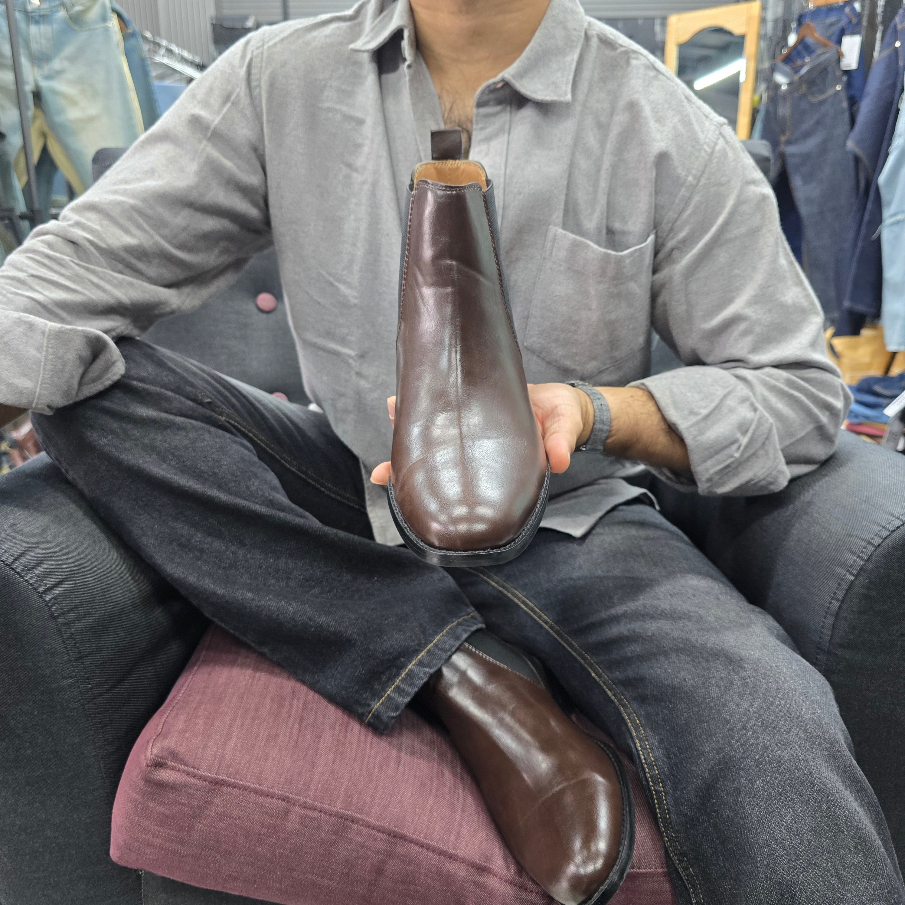 Dark Brown Leather Chelsea