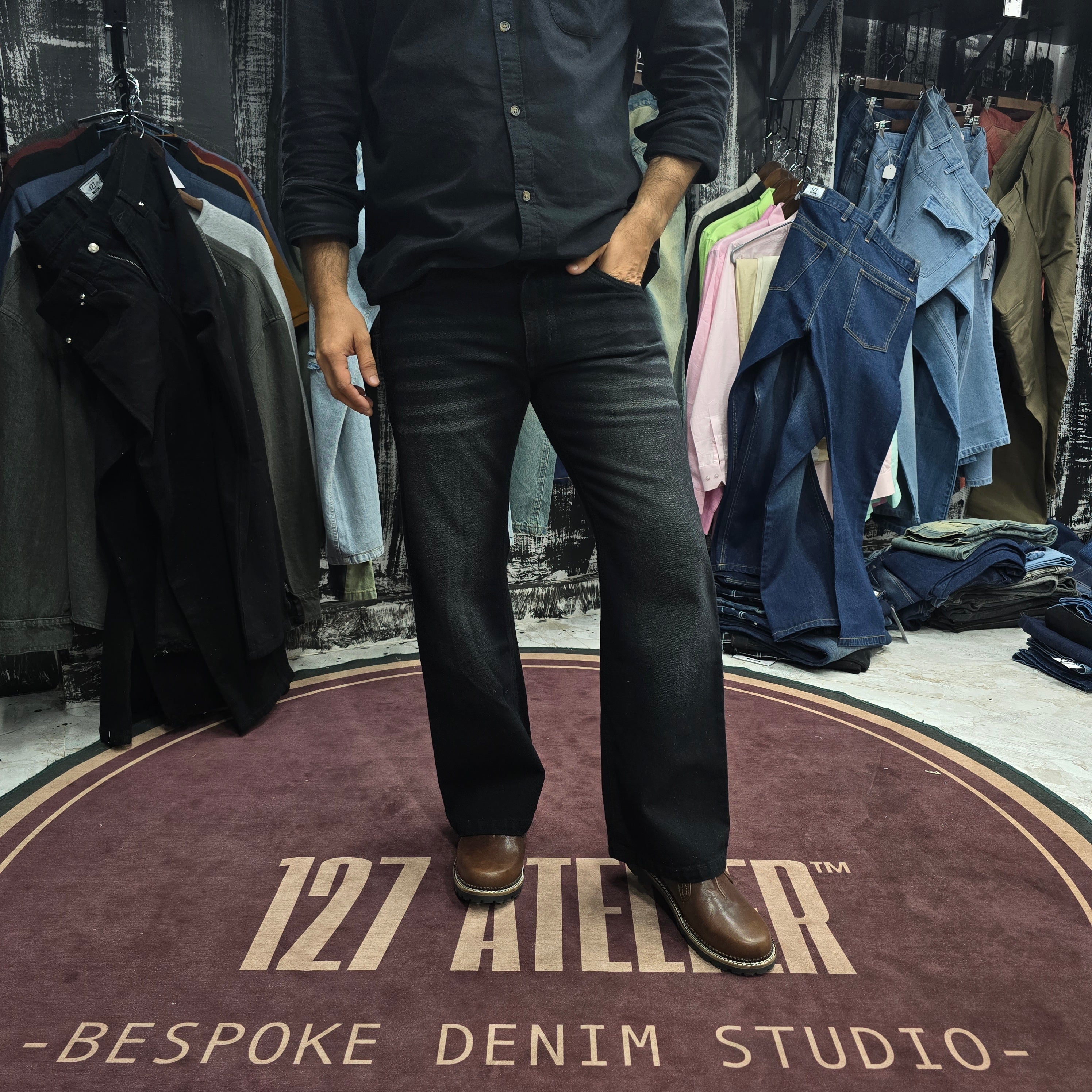 Midnight fade straight leg jean