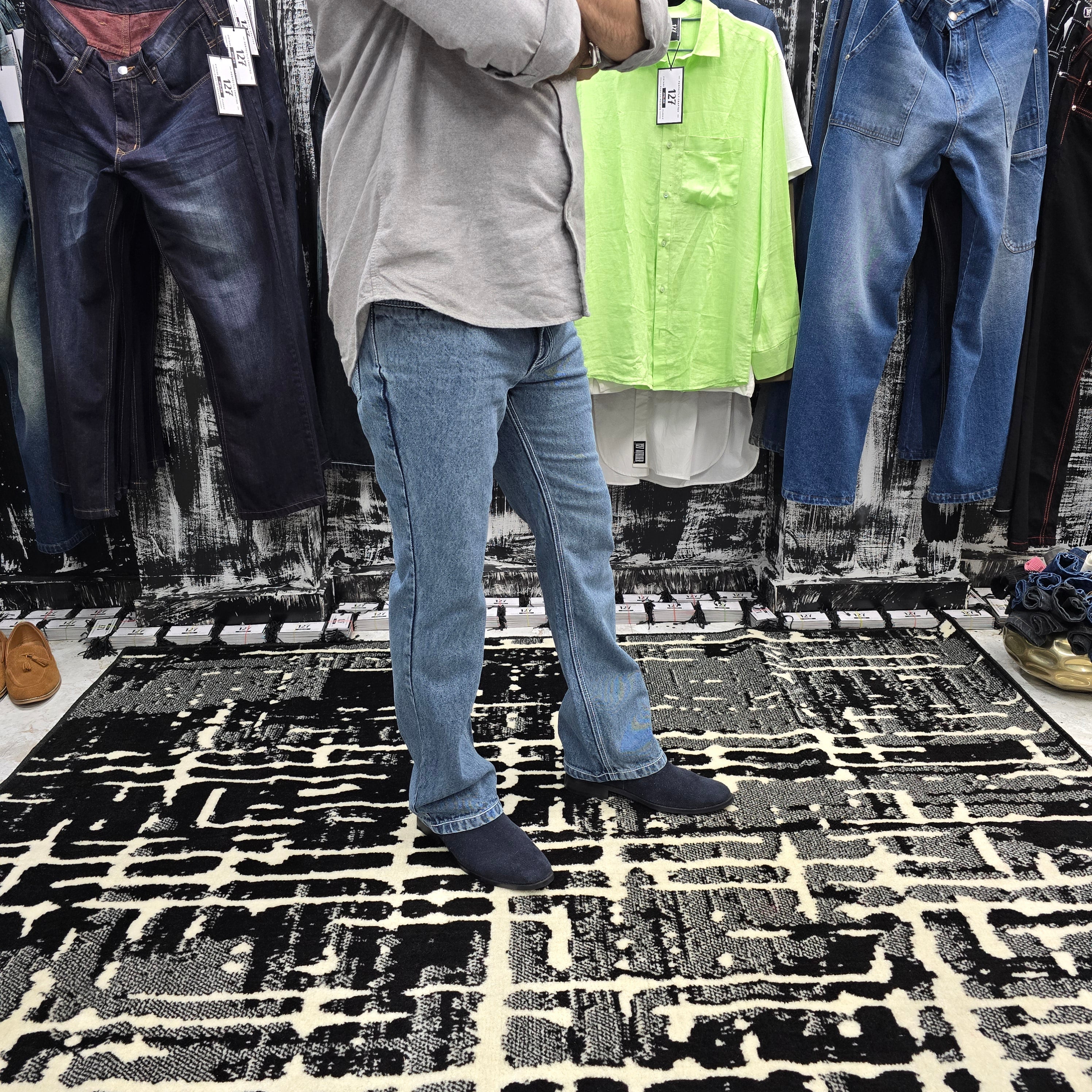 Burnt Blue Semi Bootcut Jeans