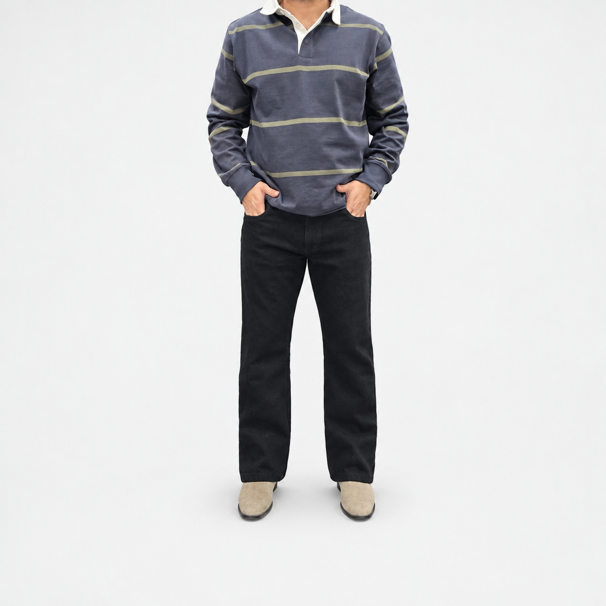 Jet Black Multifunctional Bottom Zip Jeans