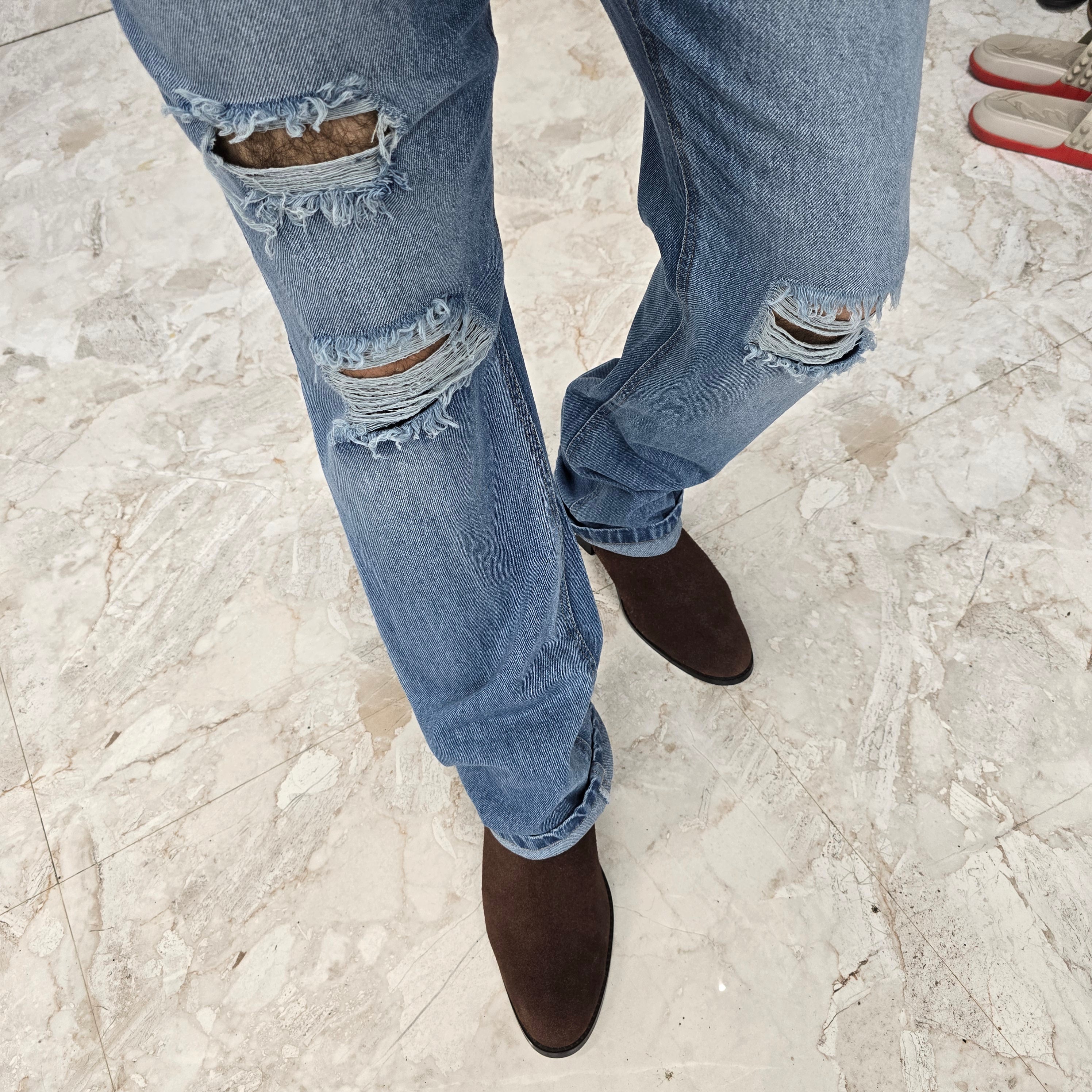 Skyline Ripped Straight Fit Jeans