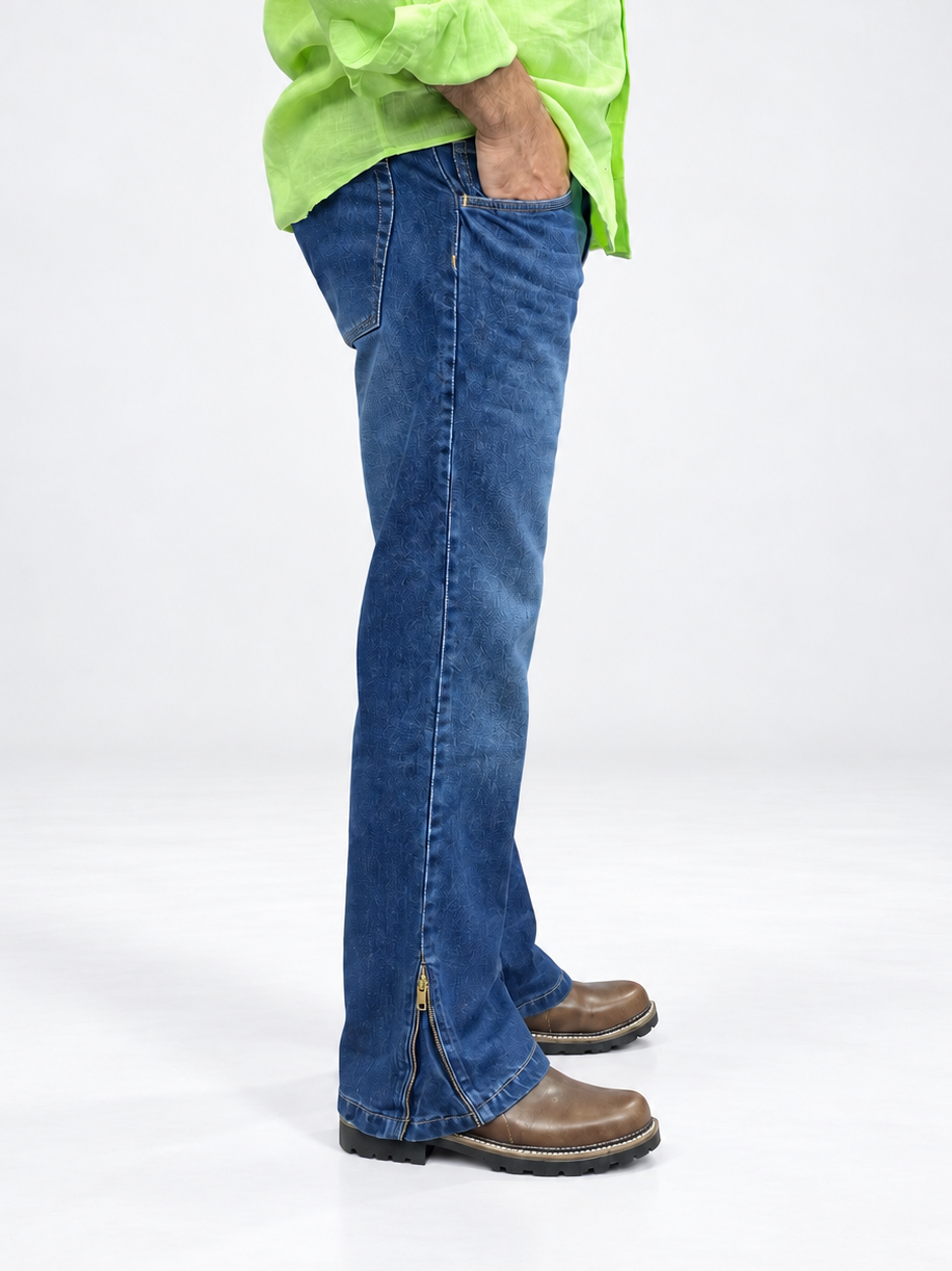 Midnight Flare Zip Denim Jean