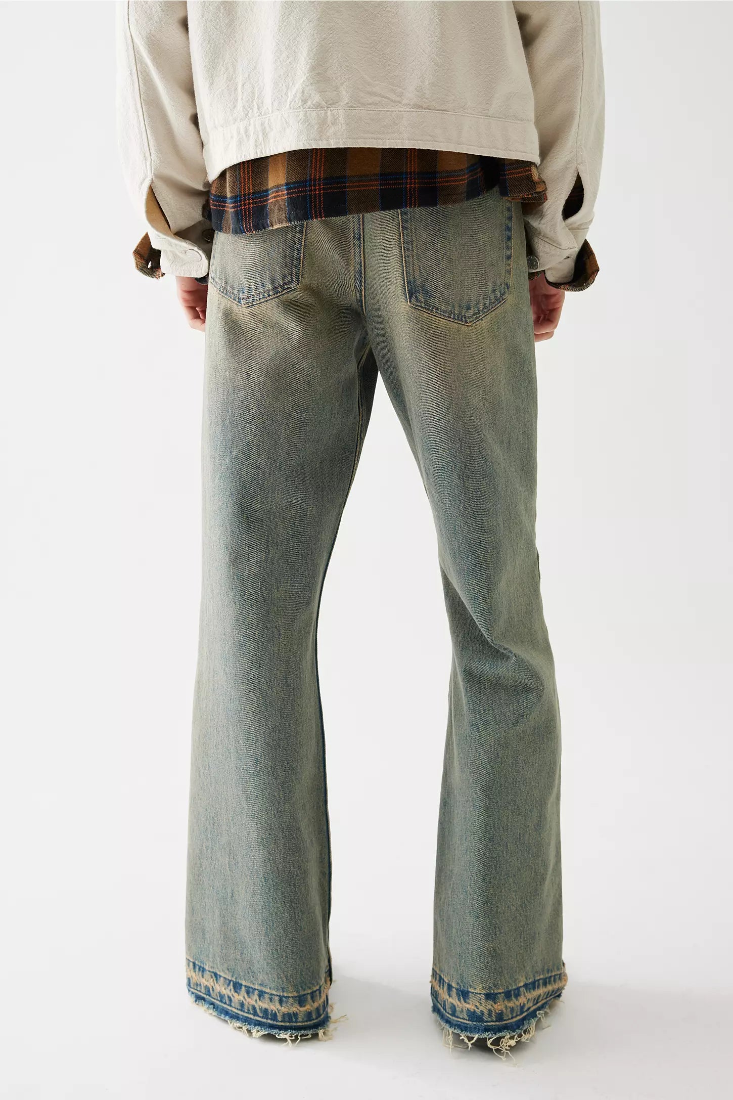 Vintage Sage Fade Bell Bottom Jeans