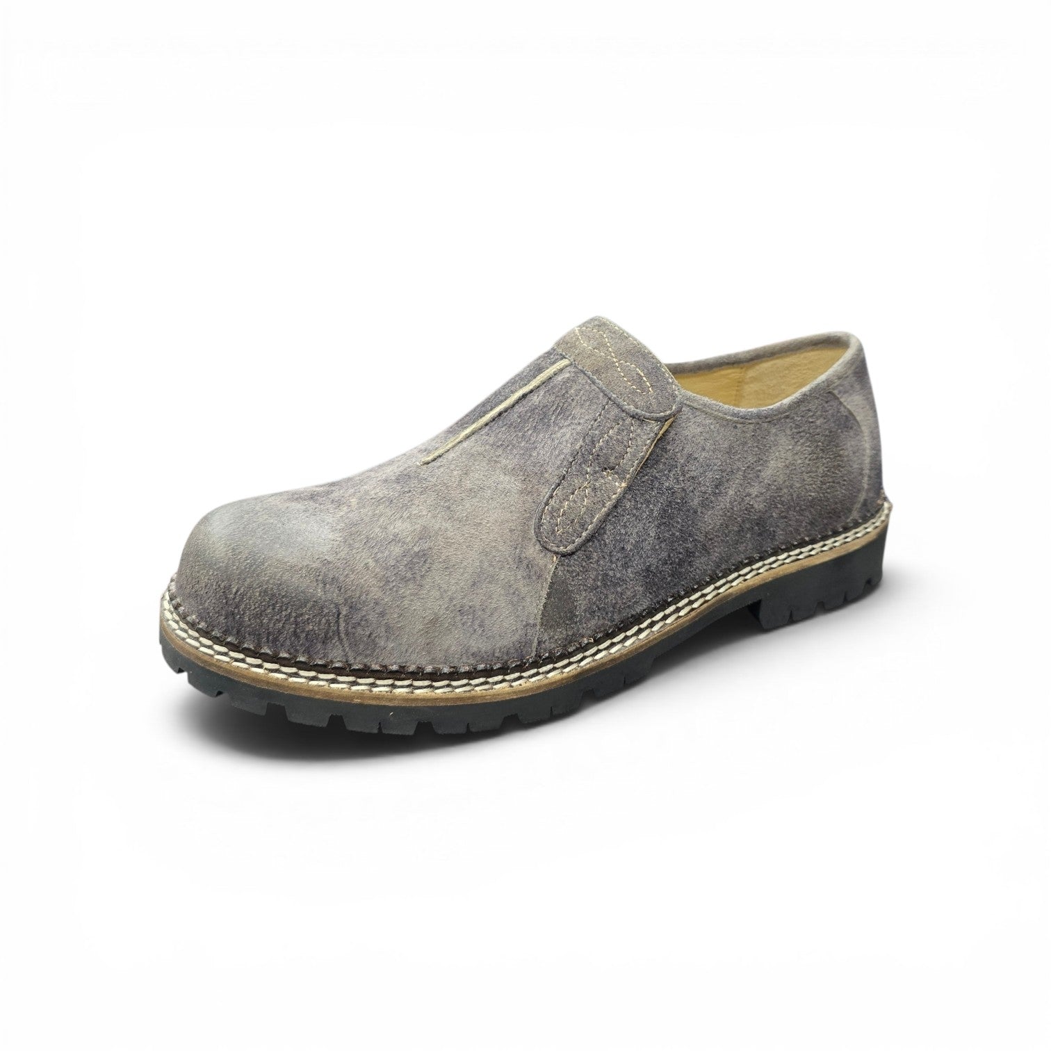 Noir Heritage Slip on in Two Tone Grey Suede