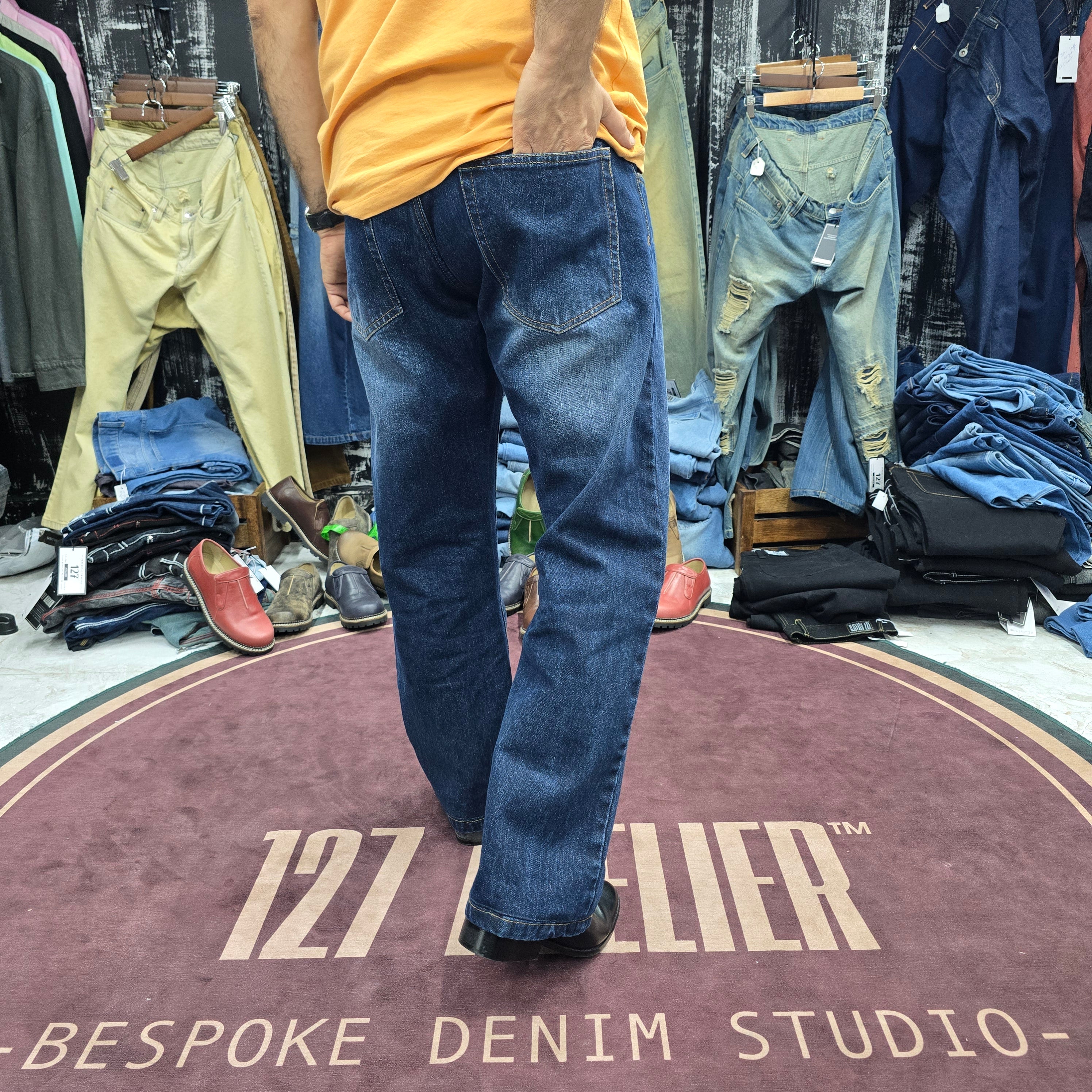 Relaxed Fit Jeans In Deep Indigo Wash