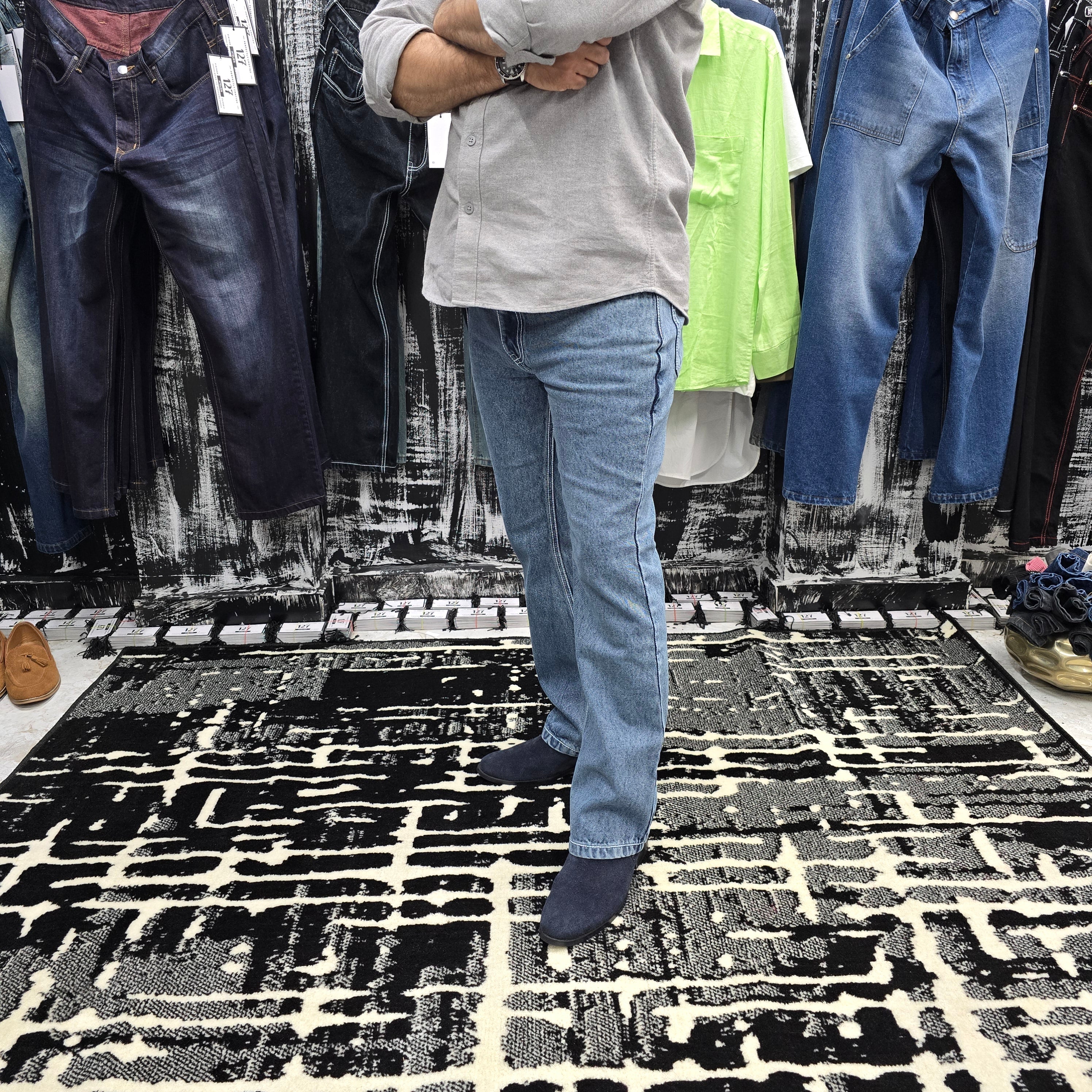 Burnt Blue Semi Bootcut Jeans