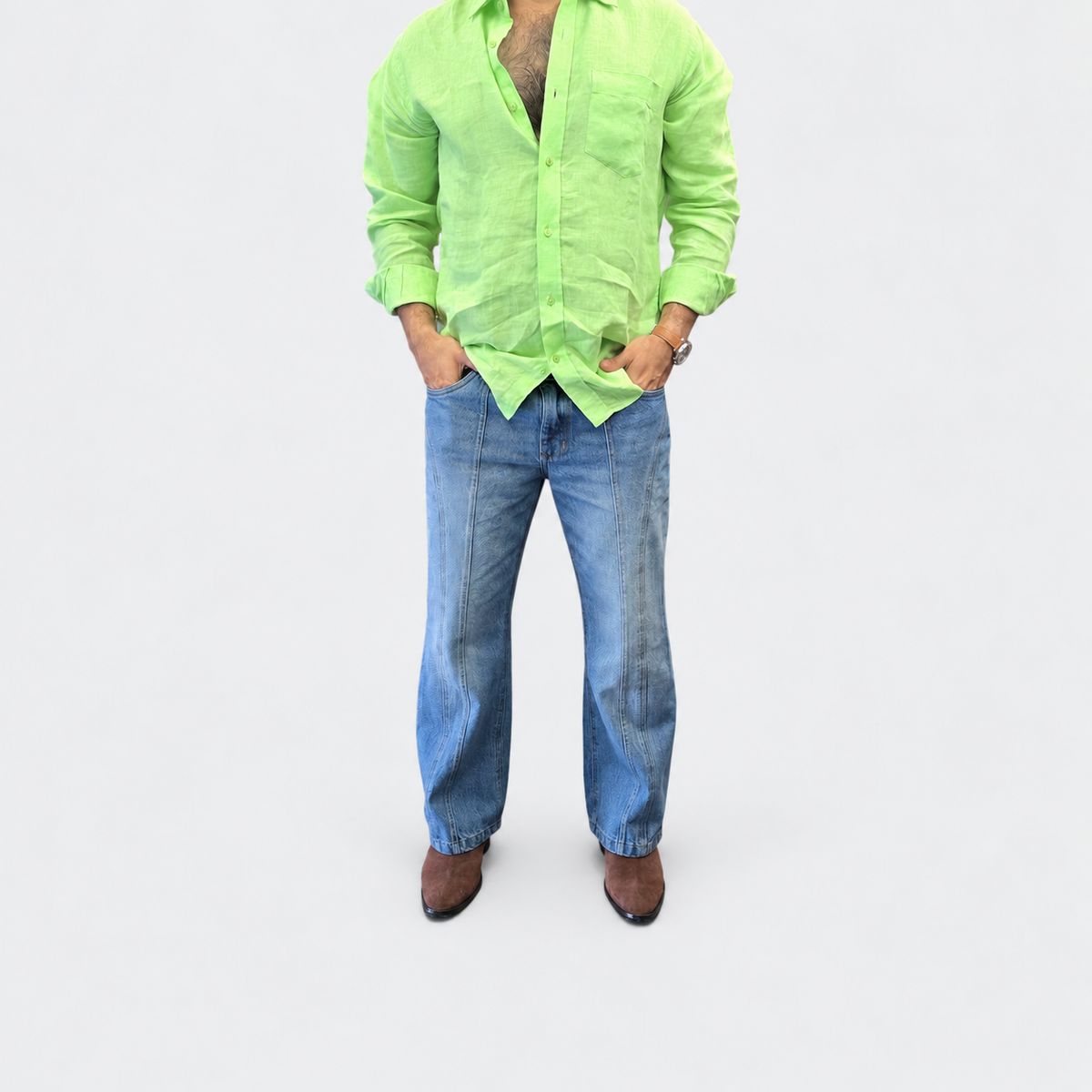 The Azure Cutline Bootcut Jean