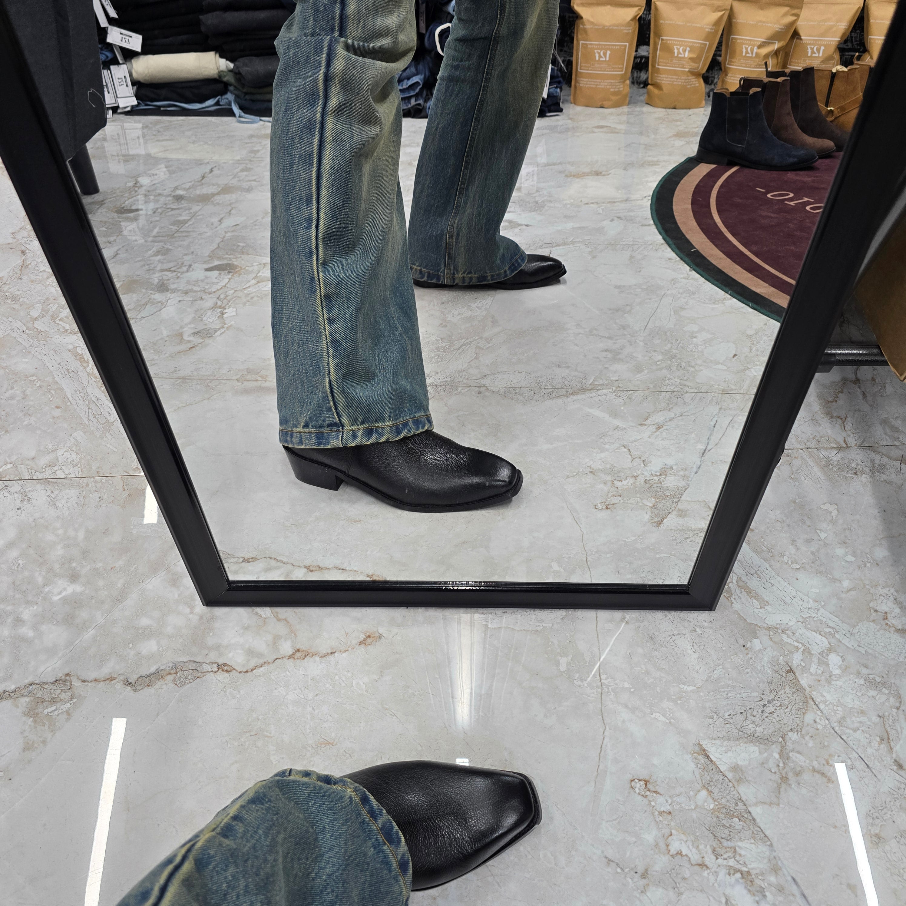 Black leather Cuban