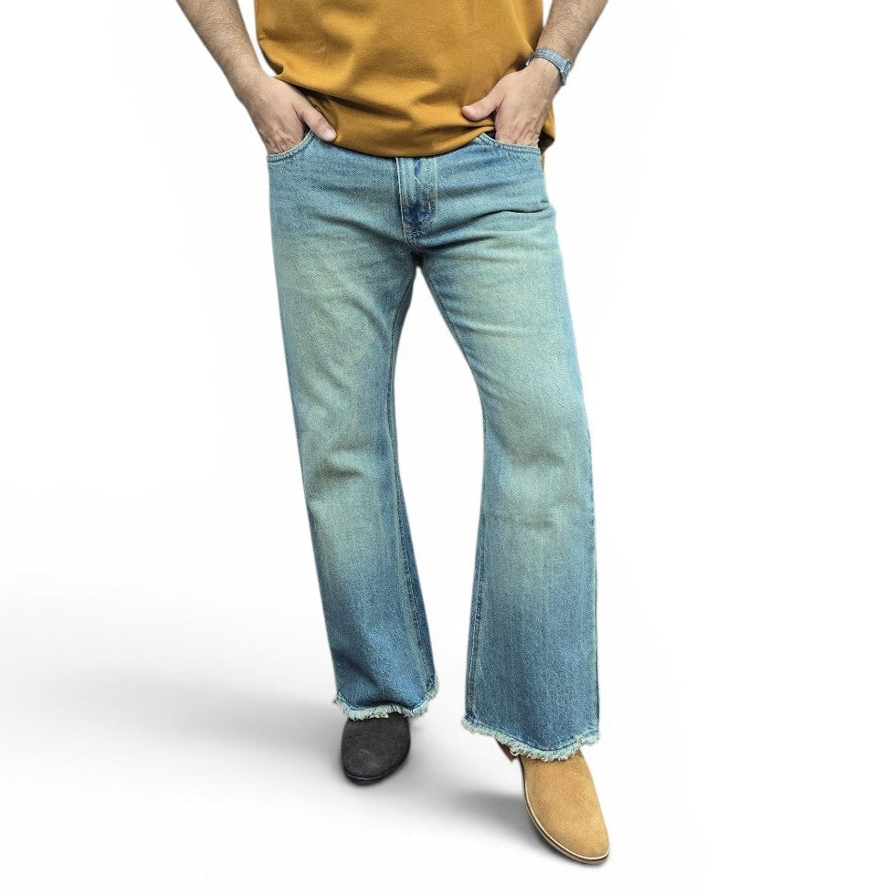 Vintage Fade Frayed Bootcut Jeans