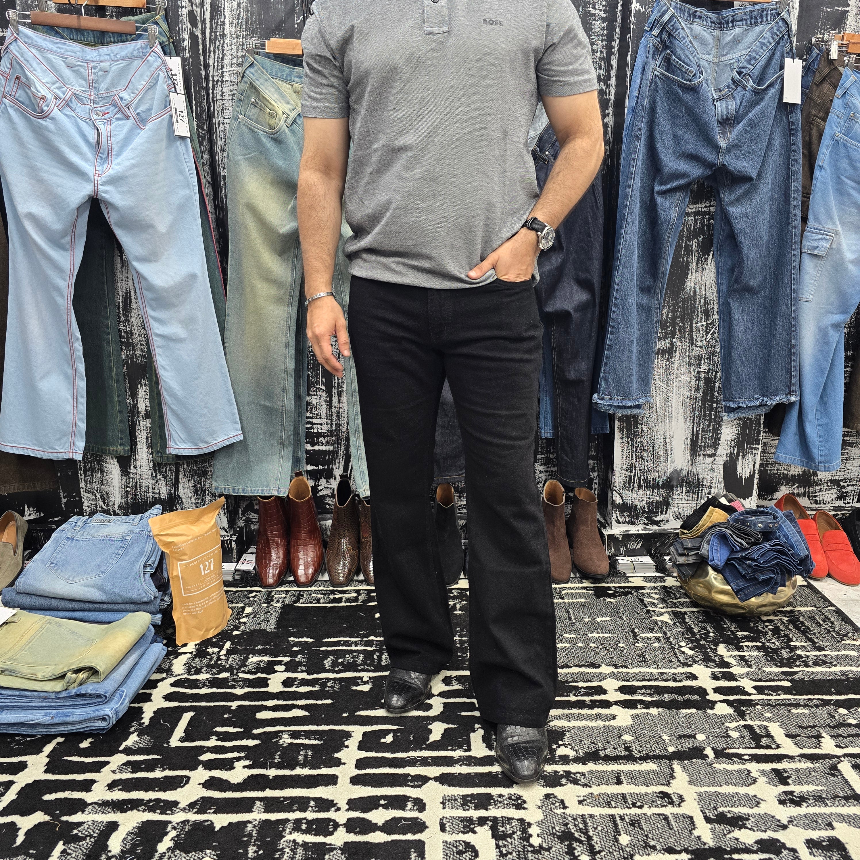 Jet Black Bootcut Jeans