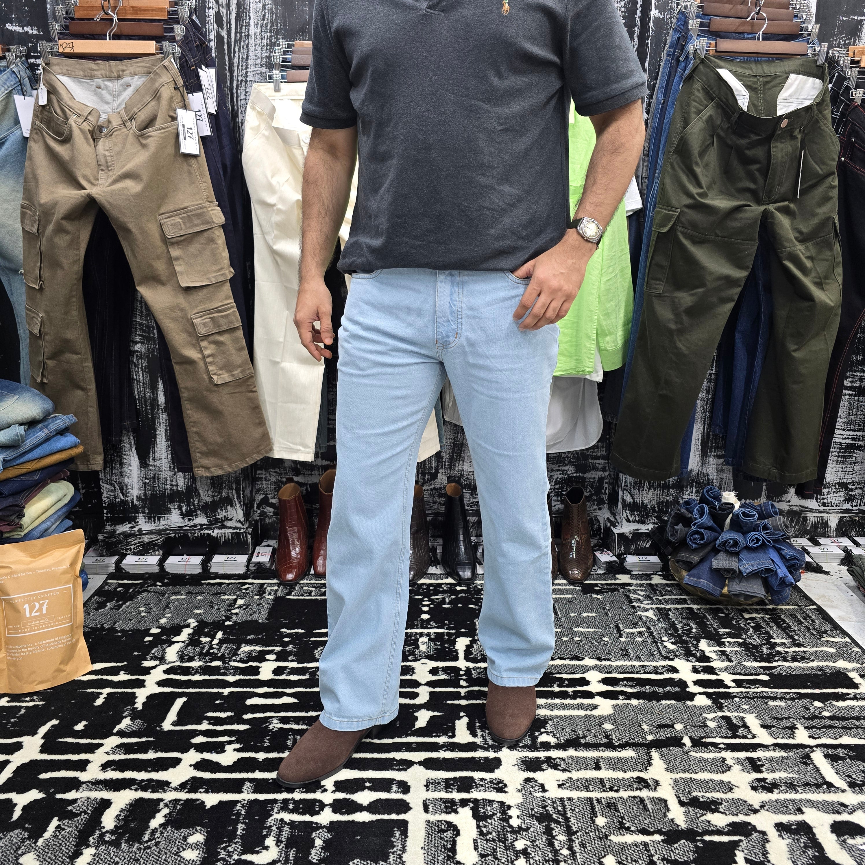 Ice Blue Semi Bootcut Jeans