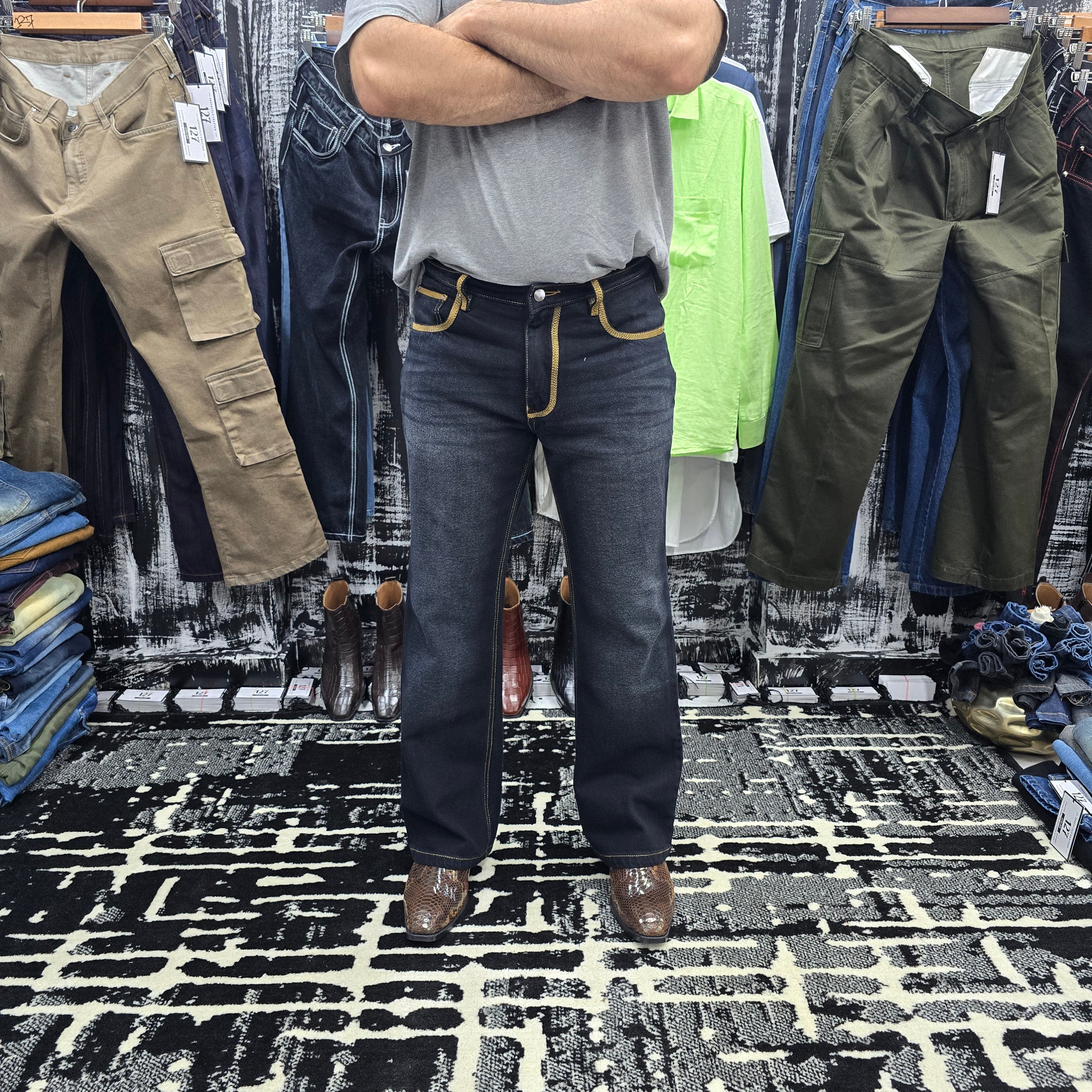 Heritage Contrast Stitch Bootcut Jeans