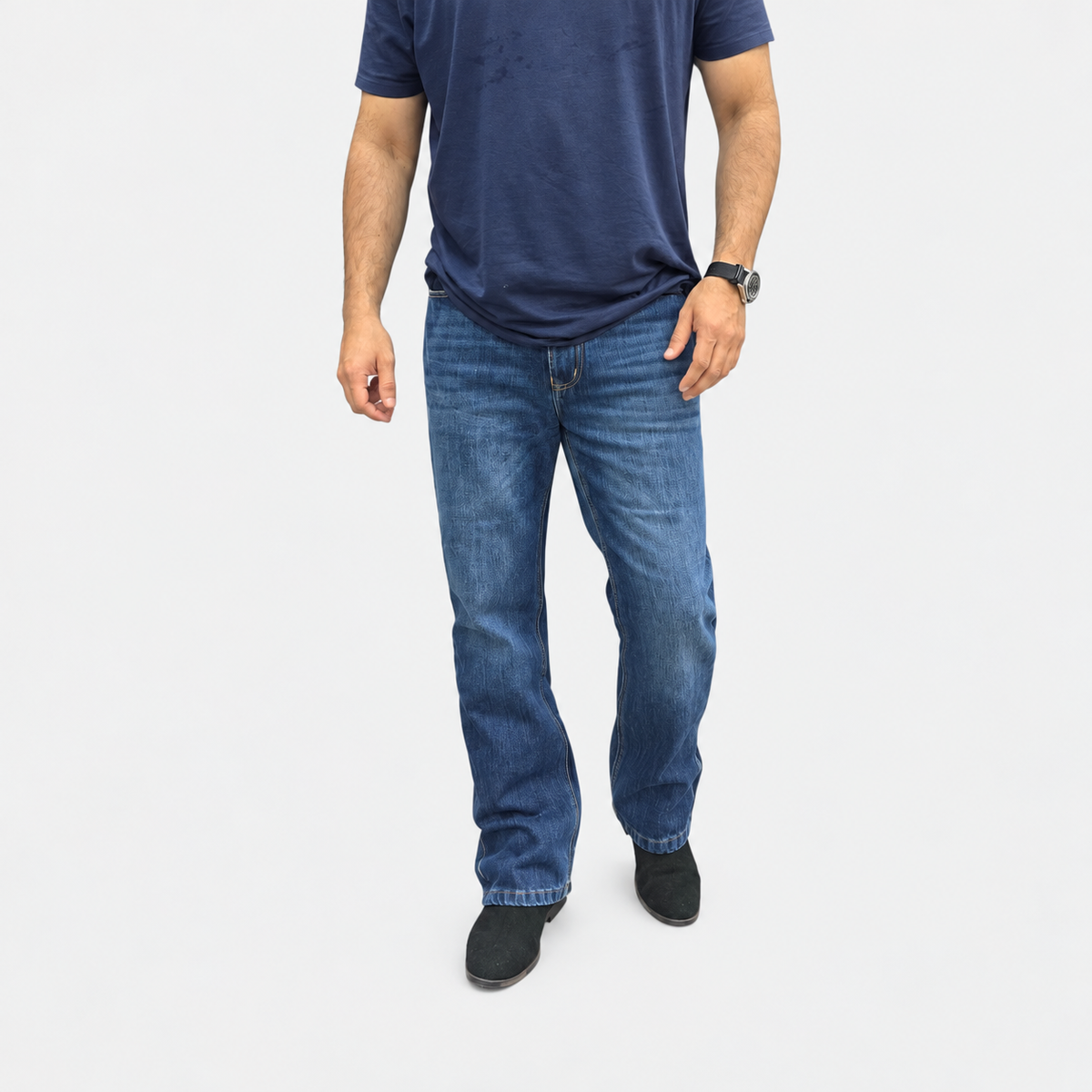 Vintage Blue Multifunctional Bottom Zip Jeans