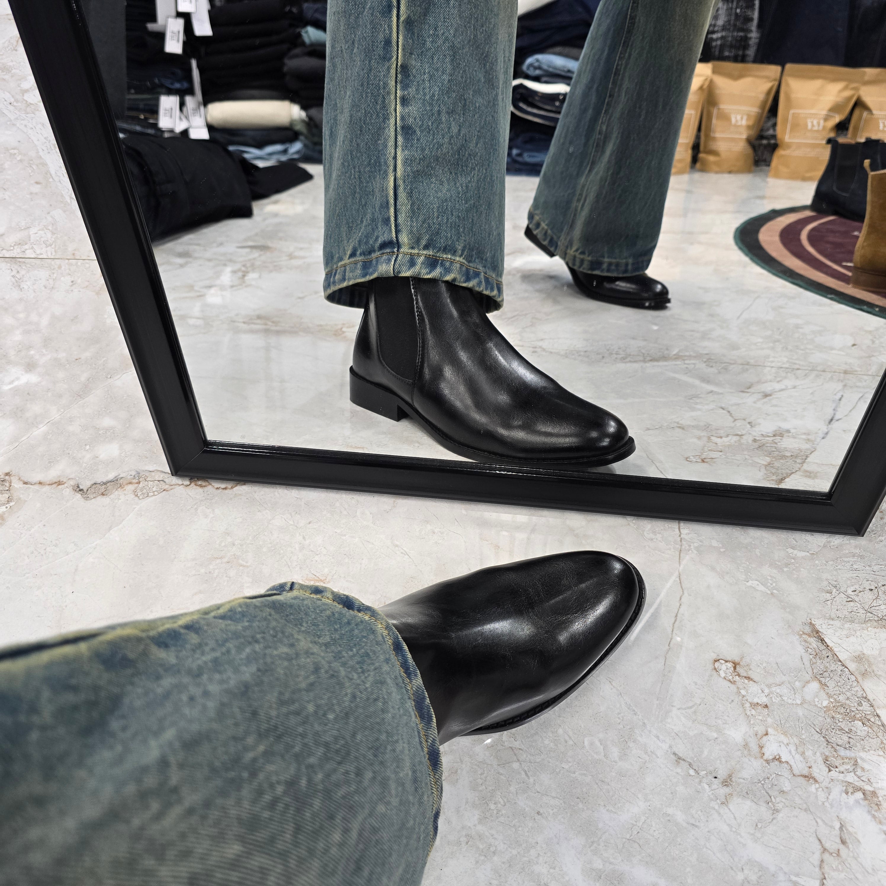 Black Leather Chelsea